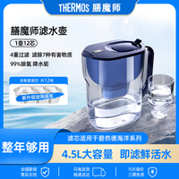 THERMOS 膳魔师 净水壶滤水壶家用过滤器家用滤水壶净水器滤芯适用碧然德4.5L 深海蓝 1壶12芯