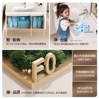 恒洁 BC2500 BM2108S-50Q4 E0陶瓷一体盆 流云白 浴室柜组合