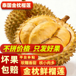 鲜惠源 泰国进口金枕头榴莲鲜果 巴掌榴莲  新鲜生鲜水果 净重3-4斤包3-4房