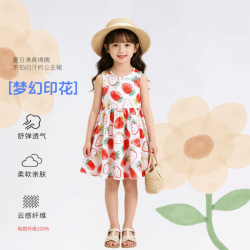 小猪班纳 女童绵绸连衣裙