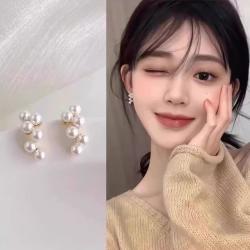 半日逅屿 法式葡萄珍珠款耳钉女轻奢小众高级气质耳饰精致新款耳环 珍珠款耳钉s925银针