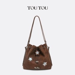 toutou 大容量 水桶包 抽绳 可调节肩带