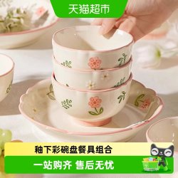 CERAMICS 小清新陶瓷碗碟套装家用2025新款釉下彩碗盘餐具组合