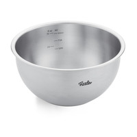 Fissler 费斯勒 Essential 不锈钢碗 16 厘米,1 升 - 搅拌碗 18/10 不锈钢制成,测量刻度,缎面表面,可堆叠,可用洗碗机清洗