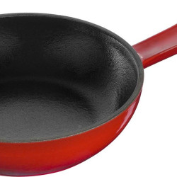 STAUB 珐宝 珐琅铸铁炖锅 樱桃 16厘米 平底锅 搪瓷 铸铁 IH 适用 Skillet 40501-146