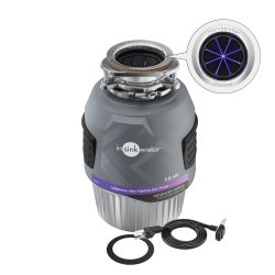 INSINKERATOR Evolution 1.0HP LED 垃圾处理,高级系列连续进料食品垃圾处理机,带抗菌 LED 配件垃圾处理法兰