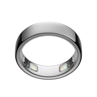 Oura 戒指 5 - 银色 - 尺码 8 - 世界上最小的智能戒指 - 睡眠、活动、女性健康、人工智能顾问,1 周电池寿命,购买前尺寸,Android 和 iOS 兼容