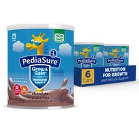 Similac 雅培 PediaSure Grow & Gain 无麸质儿童营养奶粉，含蛋白质，DHA，维生素和矿物质，巧克力味，14.1盎司/400g，6件装