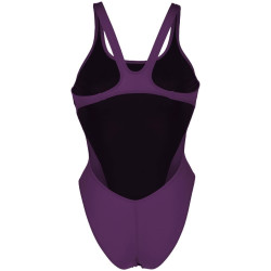 Arena 女式游泳技术露背 MaxLife 连体纯色球队泳衣, 紫红色 / 白色, 28