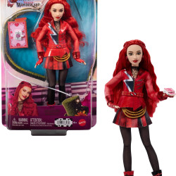 Mattel Disney Descendants: Wicked Wonderland Red Daughter of the Hearts 时尚娃娃,带可伸缩电影灵感服装和配饰 JMP45