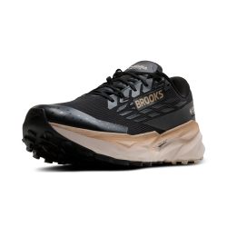 Brooks 男式 Cascadia 19 GTX 防水山地越野跑鞋, 黑色/乌木色/酒灰色