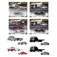 Hot Wheels FLF56-987K 团队运输,各种,车辆,迷你汽车,2 x 4 件套,盒装出售,适合 3 岁及以上儿童,多色