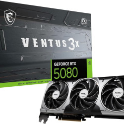 MSI GeForce RTX 5080 16G Ventus 3X OC — 16GB GDDR7(30Gbps/256 位)、PCIe 5、Boost:2640MHz、HDMI 2.1b、DisplayPort 2.1b