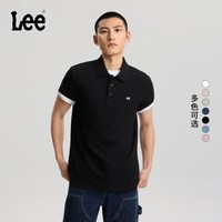 88VIP：Lee 标准版型简约字母刺绣logo通勤翻领男士短袖polo衫休闲潮LMT00
