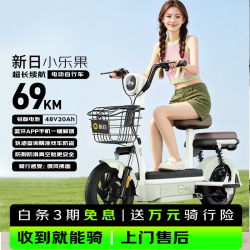 新日 长续航69km 电动自行车  小乐果-竹竹绿/春茶绿 铅酸电池 48V