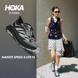 HOKA ONE ONEHOKA ONE ONE男女款冬季运动鞋MAFATE SPEED 4 LITE户外 黑色/白色-反光快速系带款 42