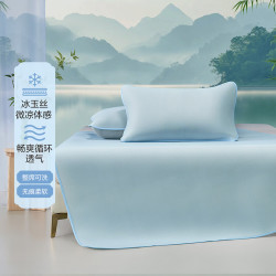 百丽丝 水星家纺集团百丽丝 凉席冰丝席A类可水洗易打理夏凉席子 冰玉丝 150cm×200cm（三件套）