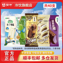 蒙牛 随变巧巧满贯布丁雪糕变转巧克力酷爱纯脆香芋口味冰淇淋 40支混合装/2385g