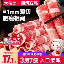 大希地 肥牛卷牛肉卷火锅烤肉烧烤食材半成品肉卷非原切雪花牛肉片