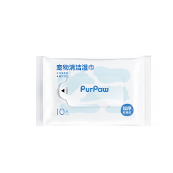 PURPAW 宠物清洁湿巾猫狗户外出行宠物洗护 纯水湿巾10抽