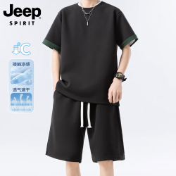 JEEP SPIRIT 吉普男士休闲短袖短裤套装