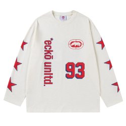 ecko/红犀牛星星系列26早秋竹节棉宽松长袖T恤衫