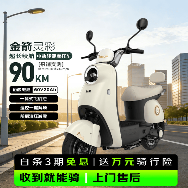 PLUS会员：金箭 灵彩 电动摩托车 60V20AH铅酸电池