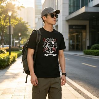 百亿补贴：Rock Cloud 断码款岩云夏季城市户外休闲运动时尚百搭圆领男士棉t恤短袖