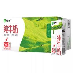 蒙牛 8月产 蒙牛纯牛奶200ml*24盒*1提营养纯牛奶礼盒装学生成人苗条装