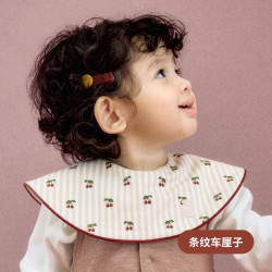 KONNY 滚边口水巾新生儿口水巾宝宝刺绣围兜婴儿辅食围嘴吸水