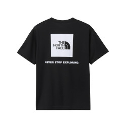 The North Face 北面 NT32447 男式短袖针织 T 恤短袖背面方形徽标 T 恤, 黑色 (2)