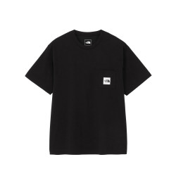 The North Face 北面短袖剪裁和缝制 T 恤,短袖方形标志口袋 T 恤,男式, 黑色