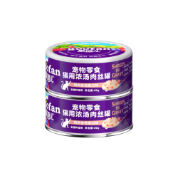 顽皮 果饭儿宠物零食猫用浓汤肉丝罐鸡肉金枪鱼口味80g*2