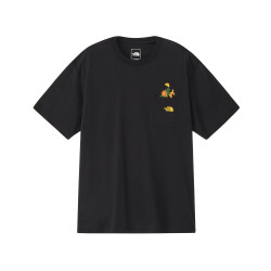 THE NORTH FACE 男式短袖闪光干花标志 T 恤, 黑色