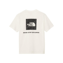 The North Face 北面短袖针织 T 恤短袖背面方形横跨标志 T 恤男式, 白色