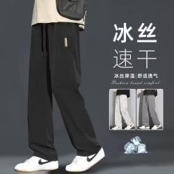 布卡澜琦 夏季潮牌直筒宽松休闲裤男士百搭阔腿 K192黑色 XL (建议110-125斤）