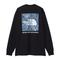 The North Face 北面长袖剪裁 T 恤,方形数字图案 T 恤,中性成人, 黑色