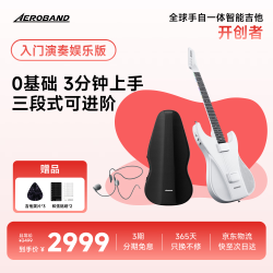 AEROBAND 空气乐队吉他 无痛弹唱智能数字半自动档一人乐队便携无弦吉他 白色空气乐队吉他+包+麦