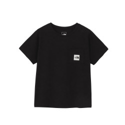 The North Face 北面 女式短袖剪裁和缝制 T 恤,短袖方形标志口袋 T 恤, 黑色