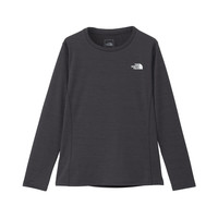 The North Face NTW62506 女式长袖剪裁和缝制长袖闪光干百合圆领 L/S FLASHDRY 3D 船员女士成人, 混合颜色木炭