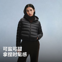 波司登 羽绒服女小短款龟背外套B260135054M 黑色