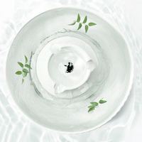 宠物 伴笛陶瓷宠物饮水机猫咪狗狗水盆自动循环电动喂水器喷泉饮水器陶瓷 白色