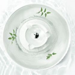 宠物 伴笛陶瓷宠物饮水机猫咪狗狗水盆自动循环电动喂水器喷泉饮水器陶瓷 白色