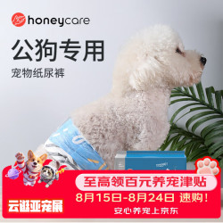 HONEYCARE好命家狗狗纸尿裤公狗尿不湿宠物卫生巾母狗月经裤安全裤好命天生 公狗S码12片(建议腰围30-48cm)