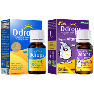 Ddrops 维生素D3滴剂 儿童600IU2.8ml+成人1000IU5ml