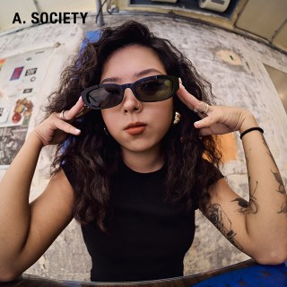 王鹤棣同款A.SOCIETY RAW系列时尚防晒椭圆板材粗框男女墨镜MATEO