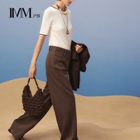尹默 商场同款IMM尹默2026夏新款莱赛尔拼色领口钉珠短袖毛衫IWGX31213