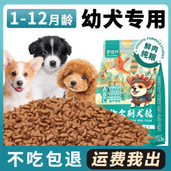 睿福祥 幼犬狗粮泰迪金毛柯基比熊专用1-12月小幼狗通用型大小型犬奶糕粮 到手5斤