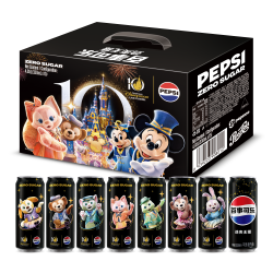 百事 可乐Pepsi 百事无糖-迪士尼达菲家族礼盒330ml*15听 细长罐(一箱集齐)至少送俩冷变杯！