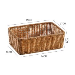 ken's Kens编织塑料收纳篮 浅咖色25